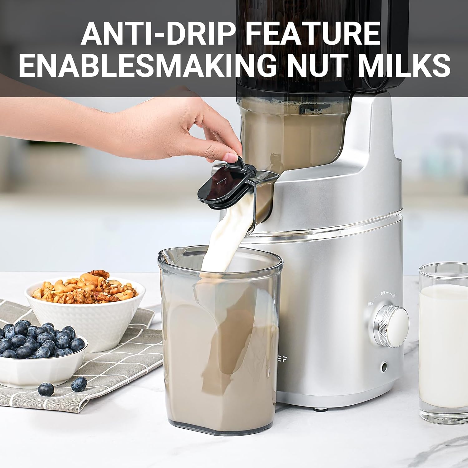 Automatic Cold Press Juicer 250W 145mm Wide Chute 2L Silver