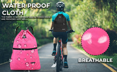 Drawstring Gym Sport Bag – Waterproof Zipper Backpack for Travel, School & Hiking