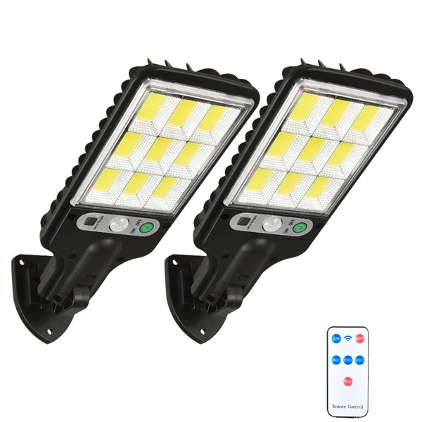 2x6000W LED Solar Power PIR Motion Sensor Wall Light Outdoor Garden Security Lamp