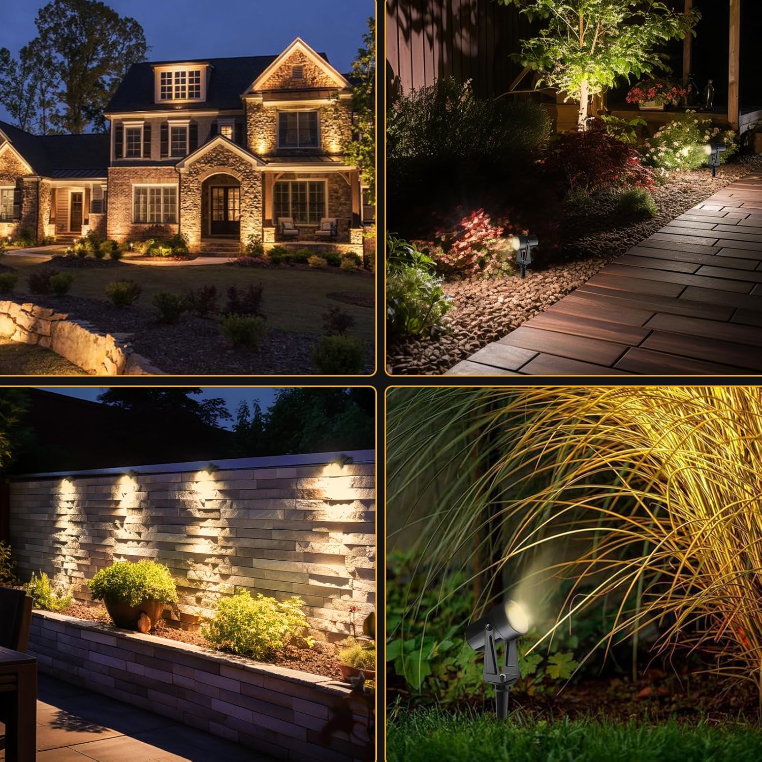 Mains-Powered Garden Spotlights – 10-Pack LED Set