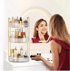 360 Rotating 3-Tier Makeup Organizer Large Cosmetic Storage Stand