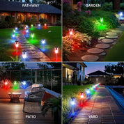Colour-Changing Solar Garden Lights – 10 Pack LED Stakes