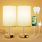Touch Bedside Lamps Set of 2 with USB Ports