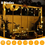 6m Solar Festoon Lights with Remote – 16 Bulbs Outdoor