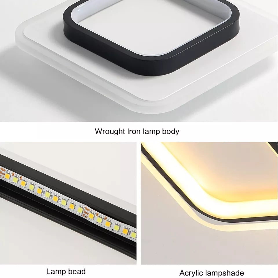 Modern LED Ceiling Light – Square Panel Downlight for Bathroom, Kitchen, Bedroom | Energy Efficient A+++ | 3000K-6500K