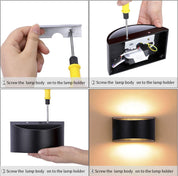 Dimmable LED Wall Light – 10W Modern Up & Down Indoor Black Wall Sconce