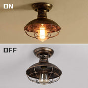 Vintage Industrial Semi-Flush Ceiling Light
