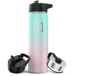 Insulated Stainless Steel Water Bottle with Straw & Handle, 650–1800ml Leakproof