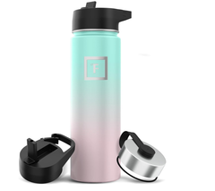 Insulated Stainless Steel Water Bottle with Straw & Handle, 650–1800ml Leakproof