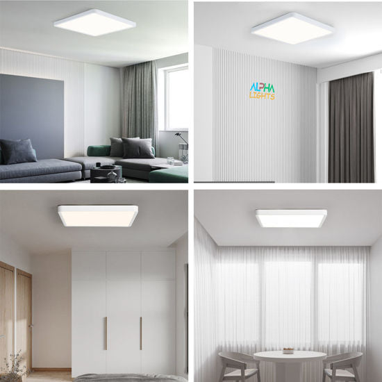 18W 12 Inch LED Ceiling Light, 3240LM IP54 Waterproof Square Flush Mount Ceiling Lamp, 6500K Cool White for Bathroom, Kitchen & Bedroom