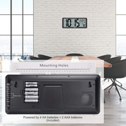 14-Inch Large LCD Digital Wall Clock with Date & Temperature Display (Battery)
