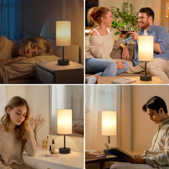 Touch Bedside Lamp with USB Ports & Dimmable Light