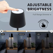 Rechargeable Cordless LED Table Lamp – Dimmable Touch Control Night Light, Portable for Home & Outdoor Use