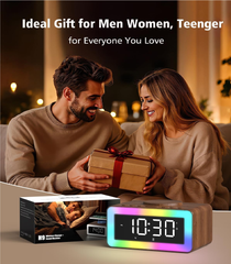 5-in-1 Alarm Clock with Wireless Charger, Bluetooth Speaker & Night Light