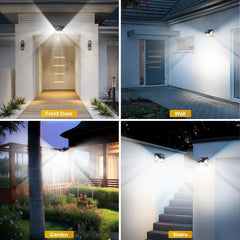 2-Pack 153 LED Outdoor Solar Security Lights - Motion Sensor, 3 Lighting Modes, Solar Powered Wall Light