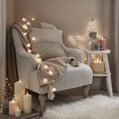 White Rose Fairy String Lights 20 LEDs