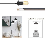 2 Pack E27 Pendant Light Fitting Ceiling Rose Pendant Modern Light Pendant Fitting Ceiling Fitting Set for Ceiling Pendant Light with 1M Cable