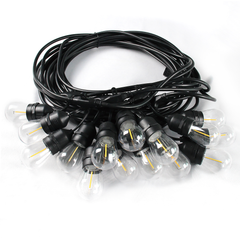 Outdoor Lights Mains Powered, 48FT LED S14 Shatterproof Festoon Lights with 15 LED Bulbs