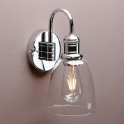 Vintage Industrial Bell Sconce Wall Light – Antique Finish with 5.6” Clear Glass Shade