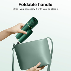 Ionic Hair Dryer – Foldable Lightweight Blow Dryer with Diffuser for Smooth Styling (Green)