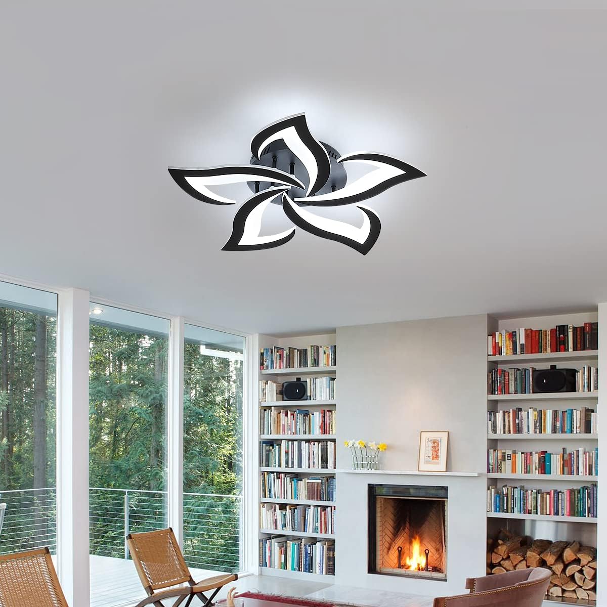 Modern Petal LED Ceiling Light – 60W Cool White Flush Mount Fixture