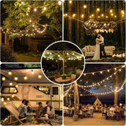 100ft Outdoor Festoon String Lights with Remote Control