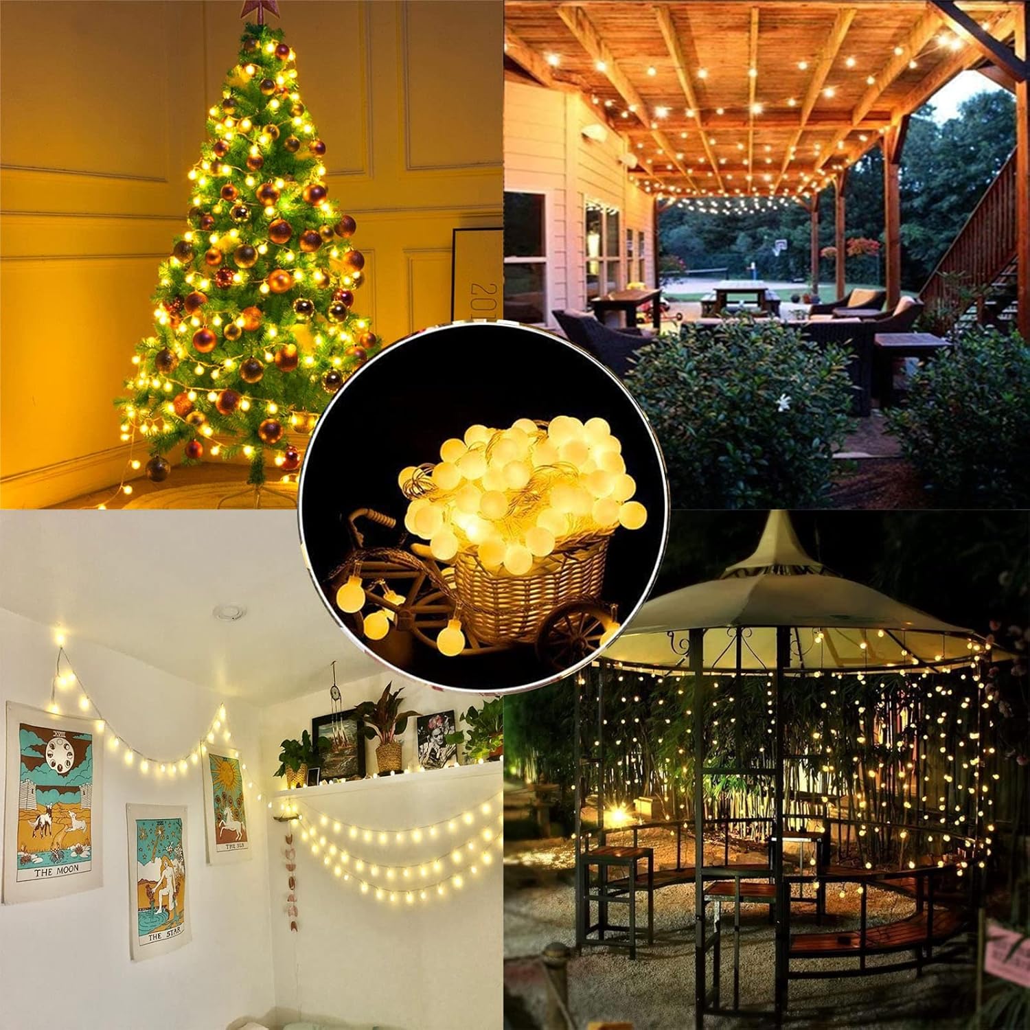 Battery Fairy Lights with 8 Modes – 16ft 50 LEDs Warm White Waterproof Lights