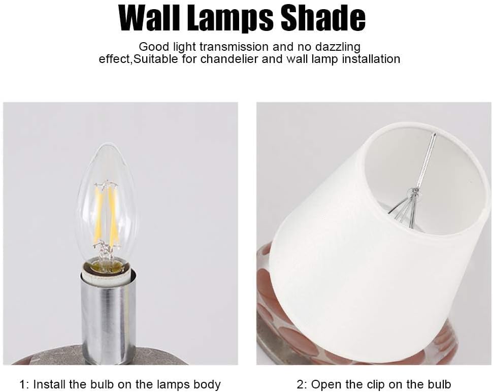 Set of 6 Clip-On Fabric Lampshades – Small E14 Light Shades