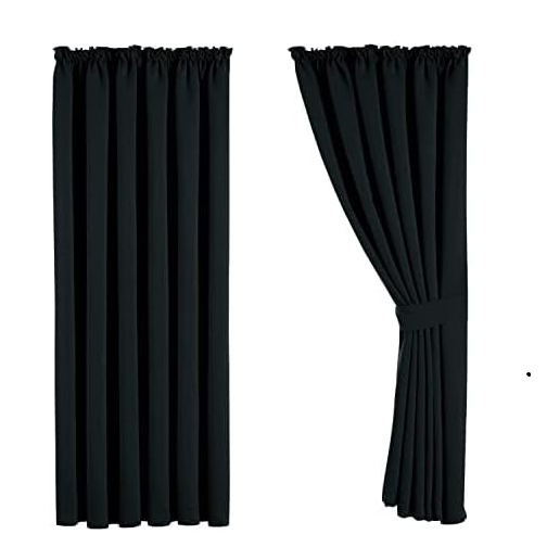 Beige Blackout Curtains 66x90" – Thermal Pencil Pleat Drapes with 2 Tiebacks