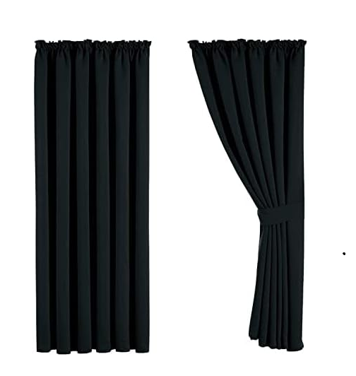 Beige Blackout Curtains 66x90" – Thermal Pencil Pleat Drapes with 2 Tiebacks