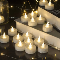 Tea Lights, 12 Pack Flameless LED Tea Light Candles 150 Hours Realistic Flickering Battery Operated