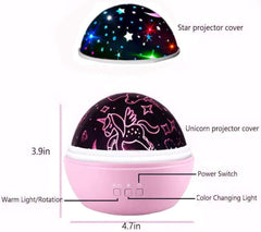 2-in-1 Star Projector Night Light - Unicorn Gifts for Kids Age 2-10, Rotating Projection Lamp