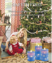 Flameless LED Candles with Starry String Lights – 3-Pack Real Wax, Remote & Timer Function
