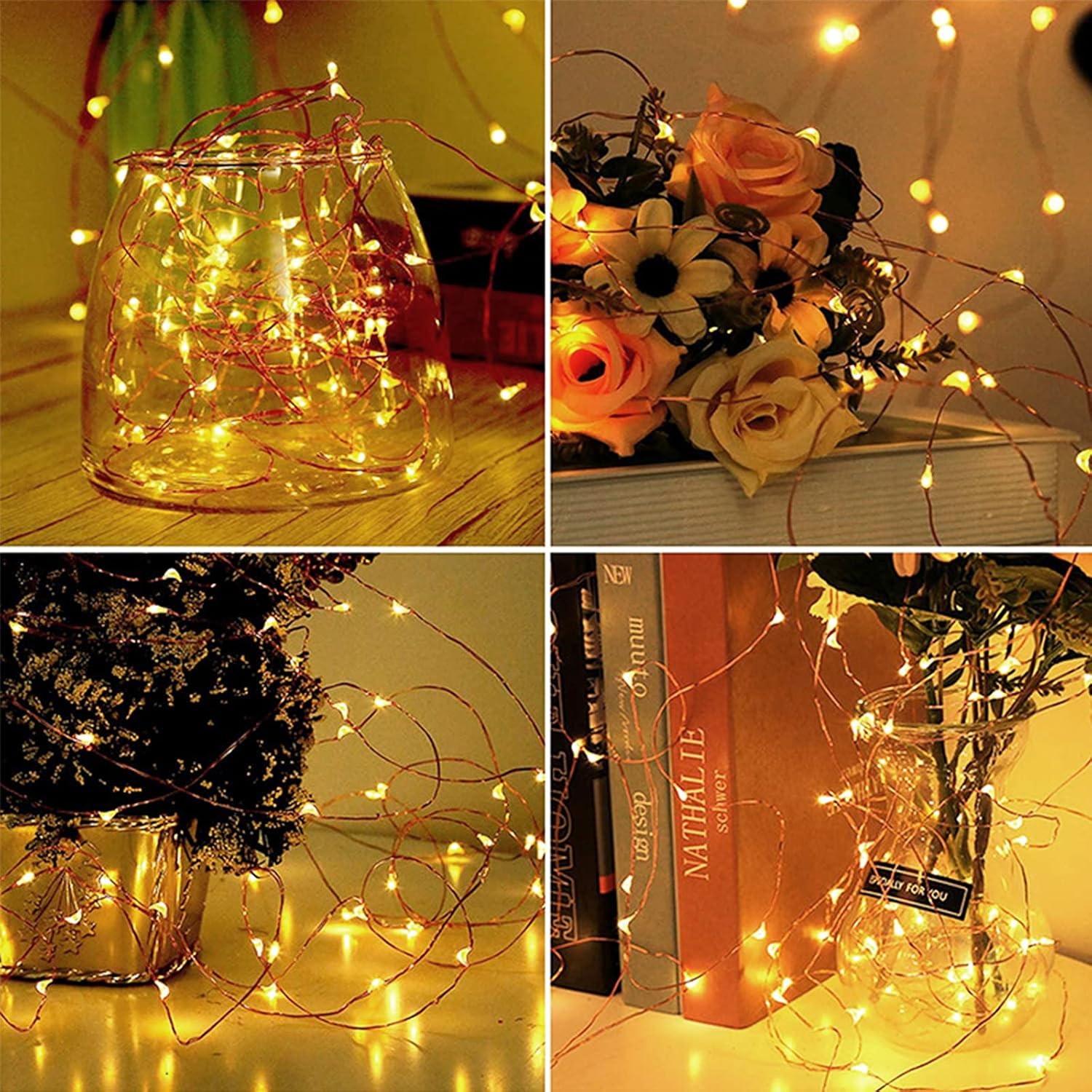 50 LED Battery Fairy Lights – Warm White Copper Wire