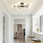 Sputnik Ceiling Light – 10-Light Matte Black Flush Mount Fixture