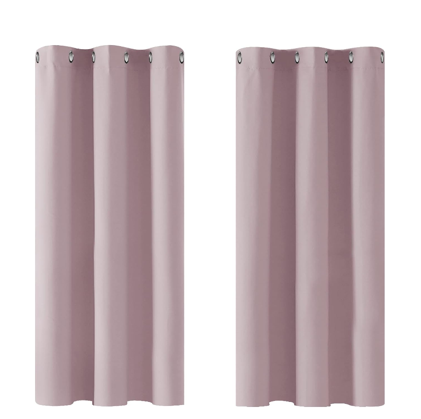 Light Grey Thermal Blackout Curtains – Eyelet Window Drapes 42x54 Inch, 2 Panels
