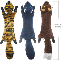 Dog Squeaky Toys 5 Pack – No Stuffing Plush Crinkle Chew Toys for Medium & Large Dogs