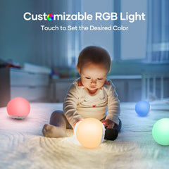 USB Rechargeable LED Night Light - Dimmable Warm Light, 7 Colors, Touch Control, 0.5/1-Hour Timer