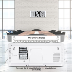 Extra Large LCD Digital Wall Clock with Date, Temperature & Easy Read Display