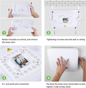 24W Square LED Ceiling Light, IP44, 5000K Daylight