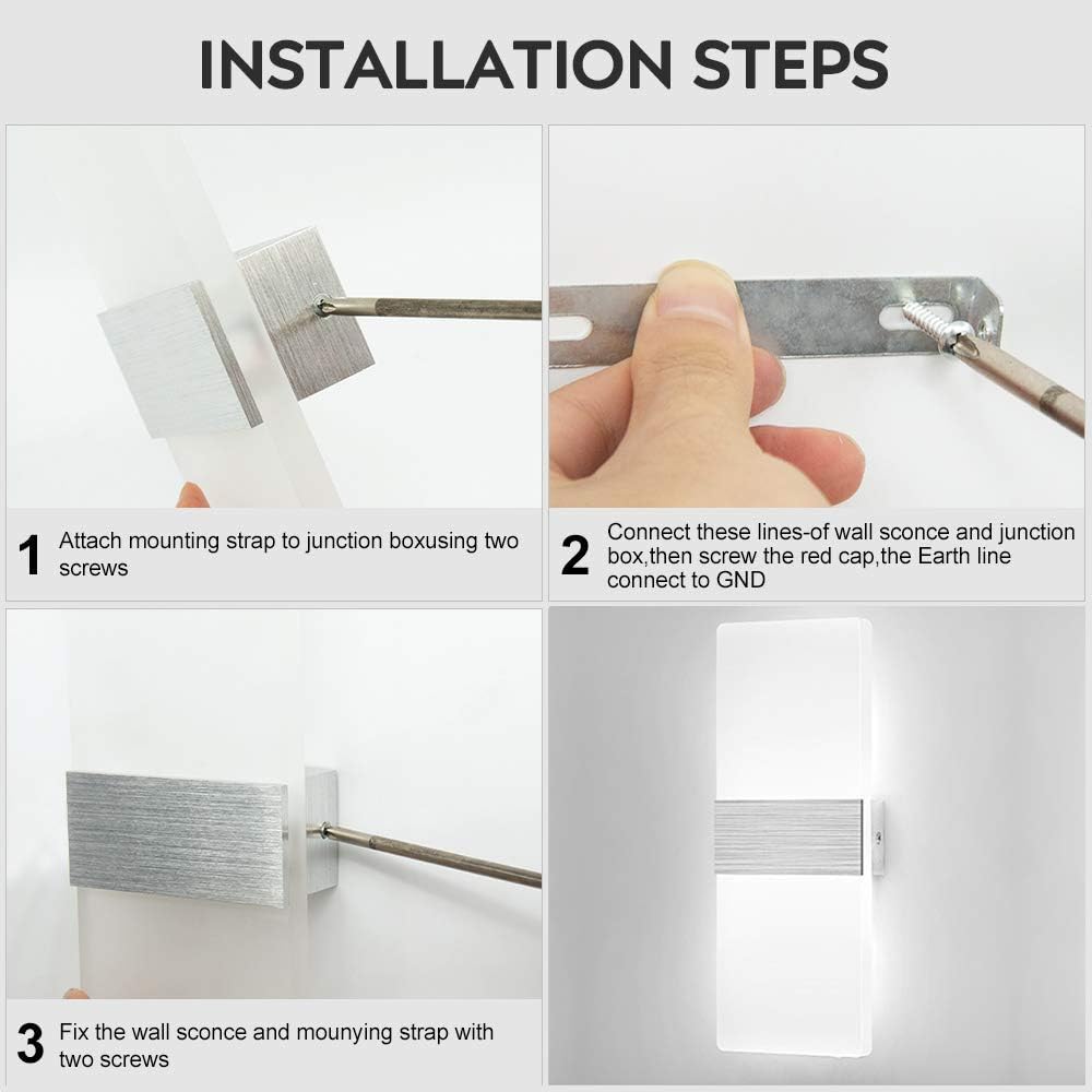 LED Wall Lights Indoor Dimmable Modern Up Down Sconces