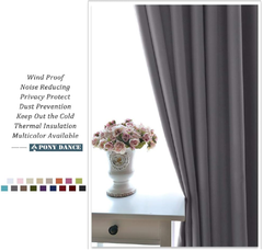 Thermal Blackout Pencil Pleat Curtains – 90x54 Inch Grey Drapes, 2 Panels