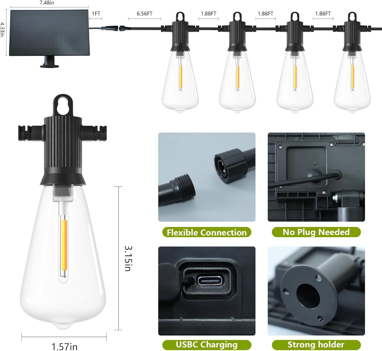 Solar Festoon String Lights