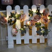 Rosybrown LED Flower Garland Lights – Battery Operated