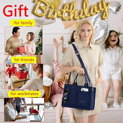 Large Canvas Tote Bag for Women – Work Shoulder Handbag with Compartments