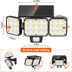 Solar Security Lights Outdoor Motion Sensor 3500LM IP65