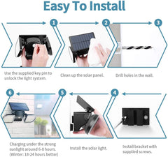 Solar Lights Outdoor 56 LED Solar Flood Lights Motion Sensor Twin Panel Security Light 360°Adjustable Wall Spotlight IP65 Waterproof for Garden Garage