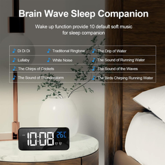 Digital LED Alarm Clock with Temperature, Dual Alarms & Adjustable Brightness