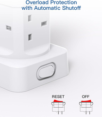8-Way Tower Extension Lead with 4 USB Ports (2 USB-C), 1.8M Cable, 3250W Power Strip