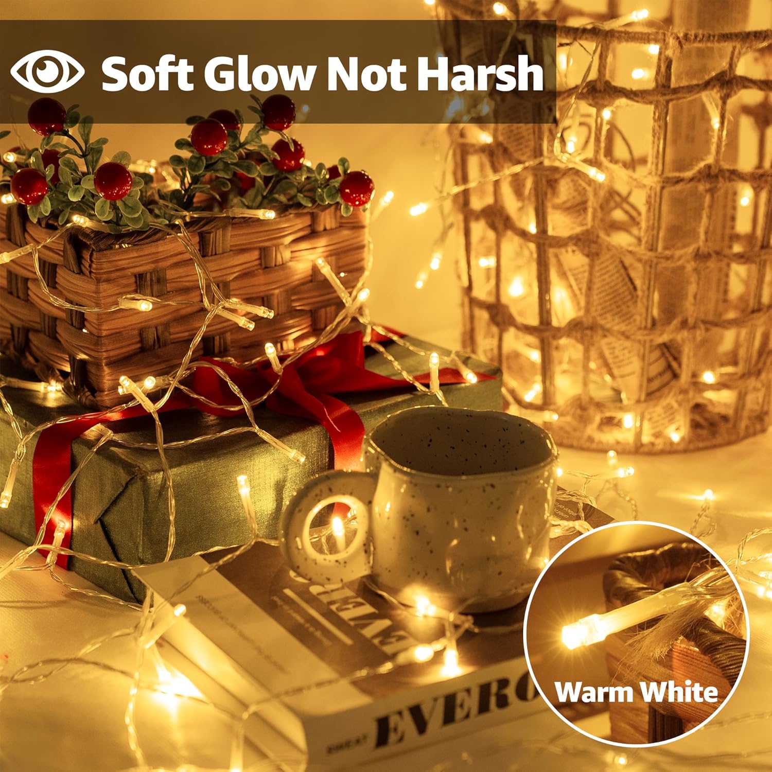 Battery Fairy Lights – 10m, 100 LEDs, 8 Modes, Timer, Waterproof Warm White